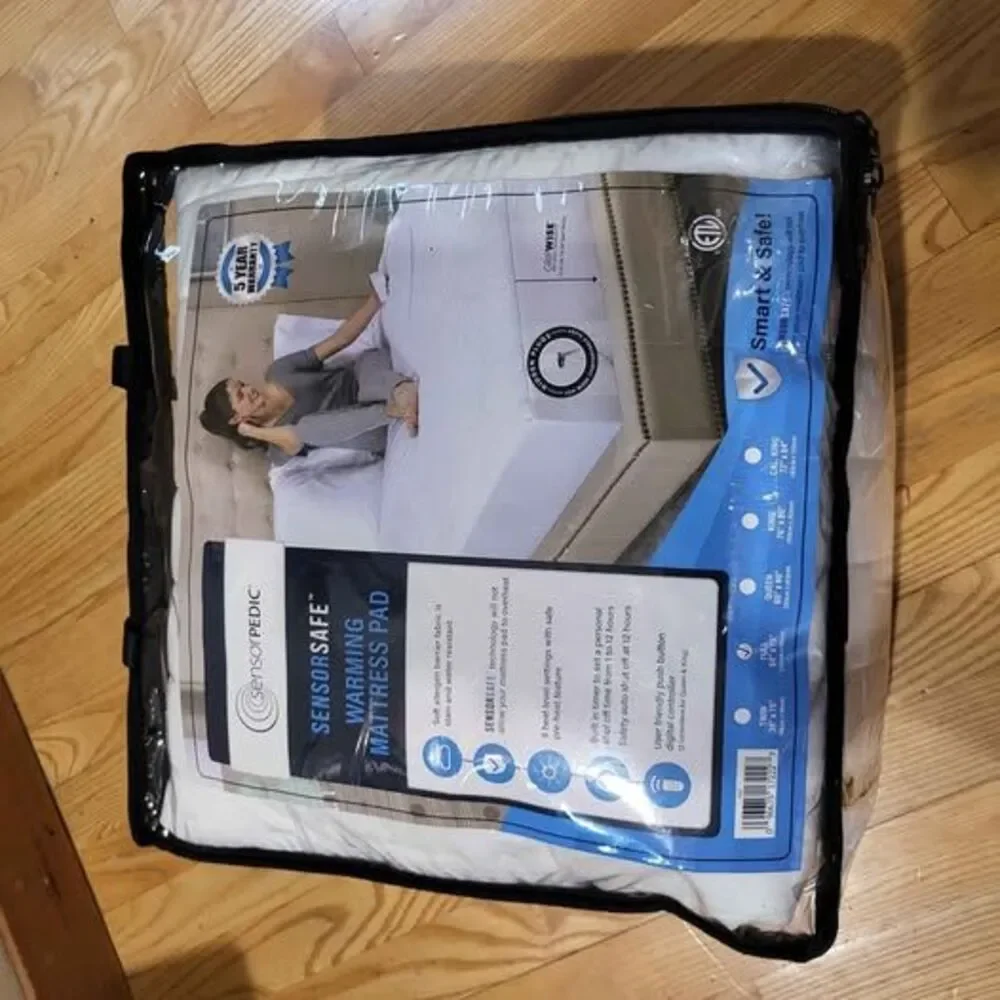 SensorPedic Warming Electric Mattress Pad with Digital Controller, Full, White
